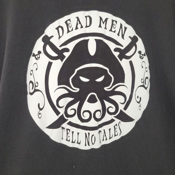 Dixxon Size 3XL Dead Men Tell No Tales Pirate Graphic T-Shirt Short Sleeve Black - Picture 6 of 10